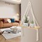 Macrame Wall Hanging Shelf Set of 2 — Boho Floating Wooden Shelves with Handmade Woven Rope, Rustic Farmhouse Plant Display for Bedroom, Dorm, Nursery, Living Room, or Bathroom